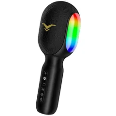 カラオケマイク 【新登場・一台5役】Bluetooth ブルートゥースワイヤレスマイク LEDライト付き 伴奏機能付き 4つのサウンドエフェクト 録音可能 音楽再生 FM接続で車内デュエットも可能 2500mAh大容量 Android/iPhone/ipa 1