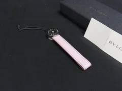 ■美品■ BVLGARI ブルガリブルガリ ストラップ キーホルダー チャーム レディース ピンク系×シルバー系 DI2723
