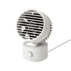 リズム(RHYTHM) 卓上扇風機 [国内メーカー] 静音 小型 USB給電式 自動首振り 強力 弱でも涼しい DCモーター 2重反転ファン デスクファン お手入れ簡単 Silky Wind Mini ライトグレー 9ZF038RH08 1