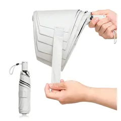 【3秒でスッキリ畳める】形状記憶 日傘 折りたたみ 軽量 uvカット 100%遮光 折り畳み傘 自動開閉 コンパクト 遮熱 晴雨兼用 日焼け止め 紫外線遮断 耐風 携帯便利 メンズ レディース (ホワイト) 1