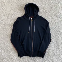現行！Paul Smith ポールスミス　ジップパーカー マルチストライプ　ゴールドジップ　ブラック　サイズL