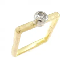 K20YG/K18WG ダイヤモンド リング 0.1CT