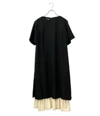 美品 オーガスト 半袖ワンピース タグ付き オーバーサイズ bicolor frill dress Alice OP07 レディース SIZE 36 (XS) AUGUST