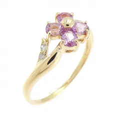 K18YG フラワー サファイヤ リング 0.60CT