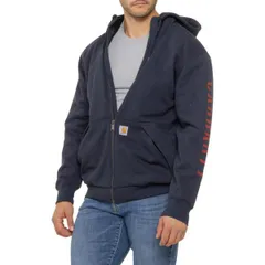 カーハート メンズ トップス シャツ ロゴ パーカー Carhartt 105443 Rain Defender Loose Fit Logo Hoodie Lined New Navy ネイビー