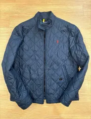 ポロラルフローレン ネイビー キルティング ジャケット ライダース カラ M
