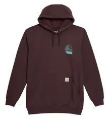 カーハート メンズ アウター パーカー・スウェット グラフィック Carhartt Mens Abstract Graphic Hoodie Dark Sepia