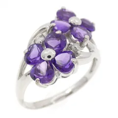 K14WG フラワー アメジスト リング