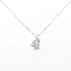 K18WG フラワー ダイヤモンド ネックレス 0.40CT?