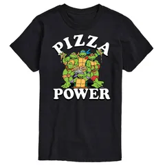 アニメキャラクター メンズ トップス Tシャツ トール グラフィック Licensed Character Big Tall TMNT Pizza Power Graphic Tee Black ブラック