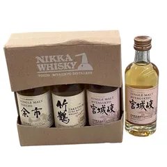 186000 NIKKA ニッカ シングルモルトウイスキー ミニボトル 余市・竹鶴・宮城峡 4点まとめ売りのサムネイル