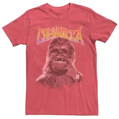 アニメキャラクター メンズ トップス Tシャツ グラフィック Licensed Character Menstar Wars Chewbacca Retro Text Graphic Tee Red Hthr レッド
