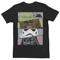 アニメキャラクター メンズ トップス Tシャツ Licensed Character Menstar Wars Characters Boxed In Tee Black ブラック