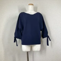 美品【ロペピクニック】カットソー　トップス　ROPE' PICNIC　ネイビー　38　M　Vネック ボリューム袖　ドルマンスリーブ ウォッシャブル 