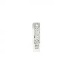 K18WG ダイヤモンド フープ ピアス 片耳