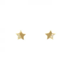 【新品】K18YG スター ダイヤモンド ピアス 0.02CT