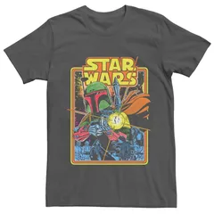アニメキャラクター メンズ トップス Tシャツ グラフィック Licensed Character Menstar Wars Boba Fett Fires Graphic Tee Charcoal チャコール