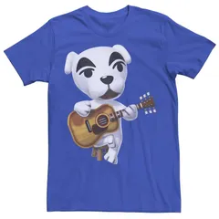 アニメキャラクター メンズ トップス Tシャツ Licensed Character Mens Nintendo Animal Crossing KK Slider Tee Royal アニマル