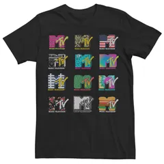 アニメキャラクター メンズ トップス Tシャツ ロゴ Licensed Character Mens MTV Logo Collage Tee Black ブラック