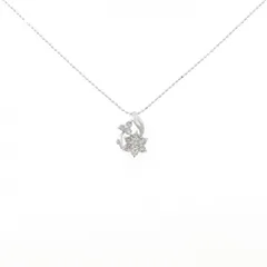 K18WG フラワー ダイヤモンド ネックレス 0.50CT