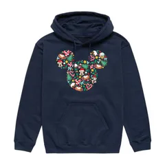 ディズニー メンズ トップス Tシャツ パーカー グラフィック Disneys Mickey Mouse Mens Christmas Graphic Hoodie Navy ネイビー
