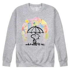 アニメキャラクター メンズ トップス Tシャツ Licensed Character Mens Peanuts Rainbowatercolor Long Sleeve Heather Gray グレー