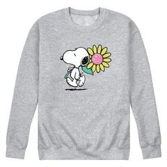 アニメキャラクター メンズ トップス Tシャツ スウェット グラフィック Licensed Character Mens Peanutsnoopy Daisy Graphic Sweatshirt Gray グレー