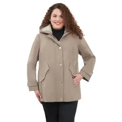 ロンドンフォグ レディース アウター ジャケット・ブルゾン プラスサイズ ウール コート Plusize London Fog SherpaLined Hood WoolBlend Coataupeのサムネイル