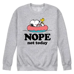 アニメキャラクター メンズ トップス Tシャツ スウェット グラフィック Licensed Character Mens Peanutsnoopy Woodstock Nope Notoday Graphic Sweatshirt Gray グレー