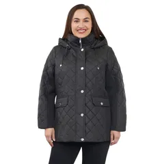 ロンドンフォグ レディース アウター ジャケット・ブルゾン プラスサイズ キルティング Plusize London Fog Quilted Jacket Black ブラックのサムネイル