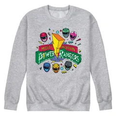 アニメキャラクター メンズ トップス Tシャツ スウェット ロゴ フリース Licensed Character Mens Powerangers 90s Logo Fleece Sweatshirt Gray グレー