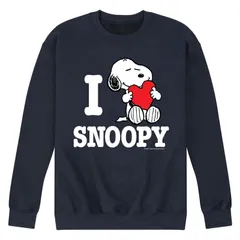 アニメキャラクター メンズ トップス Tシャツ スウェット Licensed Character Mens Peanuts I Love Snoopy Sweatshirt Navy ネイビー