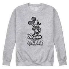 ディズニー メンズ トップス Tシャツ スウェット フリース Disneys Mickey Mouse Mensketch Fleece Sweatshirt Gray グレー