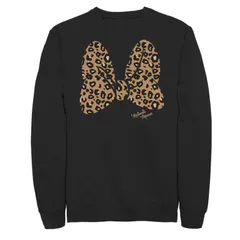 ディズニー メンズ トップス Tシャツ プリント スウェットール Big Tall Disney Minnie Mouse Leopard Print Bow Sweatshirt Black ブラック