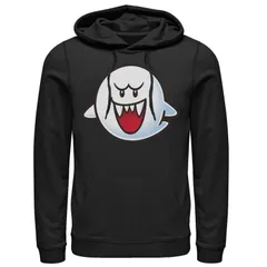 アニメキャラクター メンズ トップス Tシャツ パーカー Licensed Character Mens Nintendo Super Mario Boo Face Hoodie Black ブラック