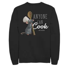 ディズニー ピクサー メンズ トップス Tシャツ スウェット Disney Pixars Ratatouille Remy Mens Anyone Can Cook Sweatshirt Black ブラック