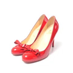 Christian Louboutin クリスチャンルブタン パンプス サイズ38.5 リボン パテントレザー 靴 イタリア製 ブランド古着【中古】20260311/RA8231
