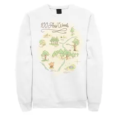 ディズニー メンズ トップス Tシャツ スウェット Disneys Winnie The Pooh 100 Acre Woods Map Mensweatshirt White ホワイト