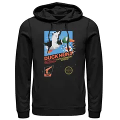 アニメキャラクター メンズ トップス Tシャツ ヴィンテージ パーカー Licensed Character Mens Nintendo NES Duck Hunt Retro Vintage Cover Pullover Hoodie Black ブラック