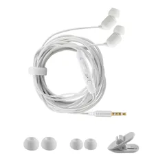 【人気商品】カナル型イヤフォン 両耳タイプ ヘッドホン 音量調整 マイク付き テレビ・オーディオ用 ステレオ 重低音 TVの日常使用 3m 3.5mmジャック ロングコード3メートル (ホワイト) 有線イヤホン テレビ用イヤホン