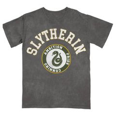 애니메이션 캐릭터 맨즈 탑스 T셔츠 그래픽 Licensed Character Mens Harry Potter Slytherin Varsity Graphic Tee Black Wash 블랙
