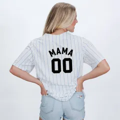 Simply Sage Market レディース トップス Tシャツ ジャージー Simply Sage Market Mama Jersey Heart Womenstriped Baseball Jersey Royal ストライプ