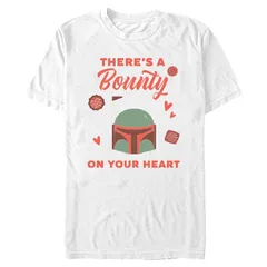 スター ウォーズ メンズ トップス Tシャツ グラフィック Menstar Wars Boba Fettheres A Bounty On Your Heart Graphic Tee White ホワイト