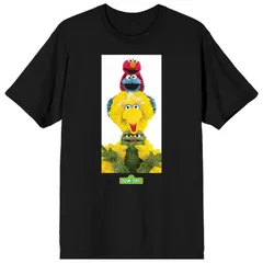 アニメキャラクター メンズ トップス Tシャツ グラフィック Licensed Character Mensesame Street Stacked Group Graphic Tee Black ブラック