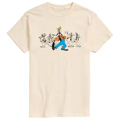 アニメキャラクター メンズ トップス Tシャツ グラフィック Licensed Character Mens Disneys Goofy Poses Graphic Tee Cream クリーム