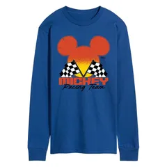 アニメキャラクター メンズ トップス Tシャツ グラフィック Licensed Character Mens Disneys Mickey Racing Team Long Sleeve Graphic Tee Royal Blue ブルー