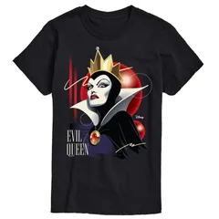 アニメキャラクター メンズ トップス Tシャツ グラフィック Licensed Character Mens Disneys Evil Queen Portrait Graphic Tee Black