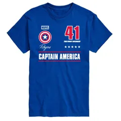 アニメキャラクター メンズ トップス Tシャツ キャップ グラフィック Licensed Character Mens Marvel Captain America Graphic Tee Royal Blue ブルー