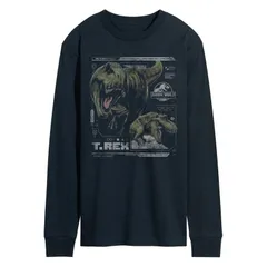 アニメキャラクター メンズ トップス Tシャツ グラフィック Licensed Character Mens Jurassic World Rebirth TRex Digitalong Sleeve Graphic Tee Navy ネイビー
