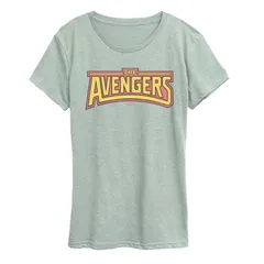 アニメキャラクター レディース トップス Tシャツ ロゴ グラフィック Licensed Character Womens Marvel The Avengers Retro Logo Graphic Tee Heather Sea Foam ヘザー